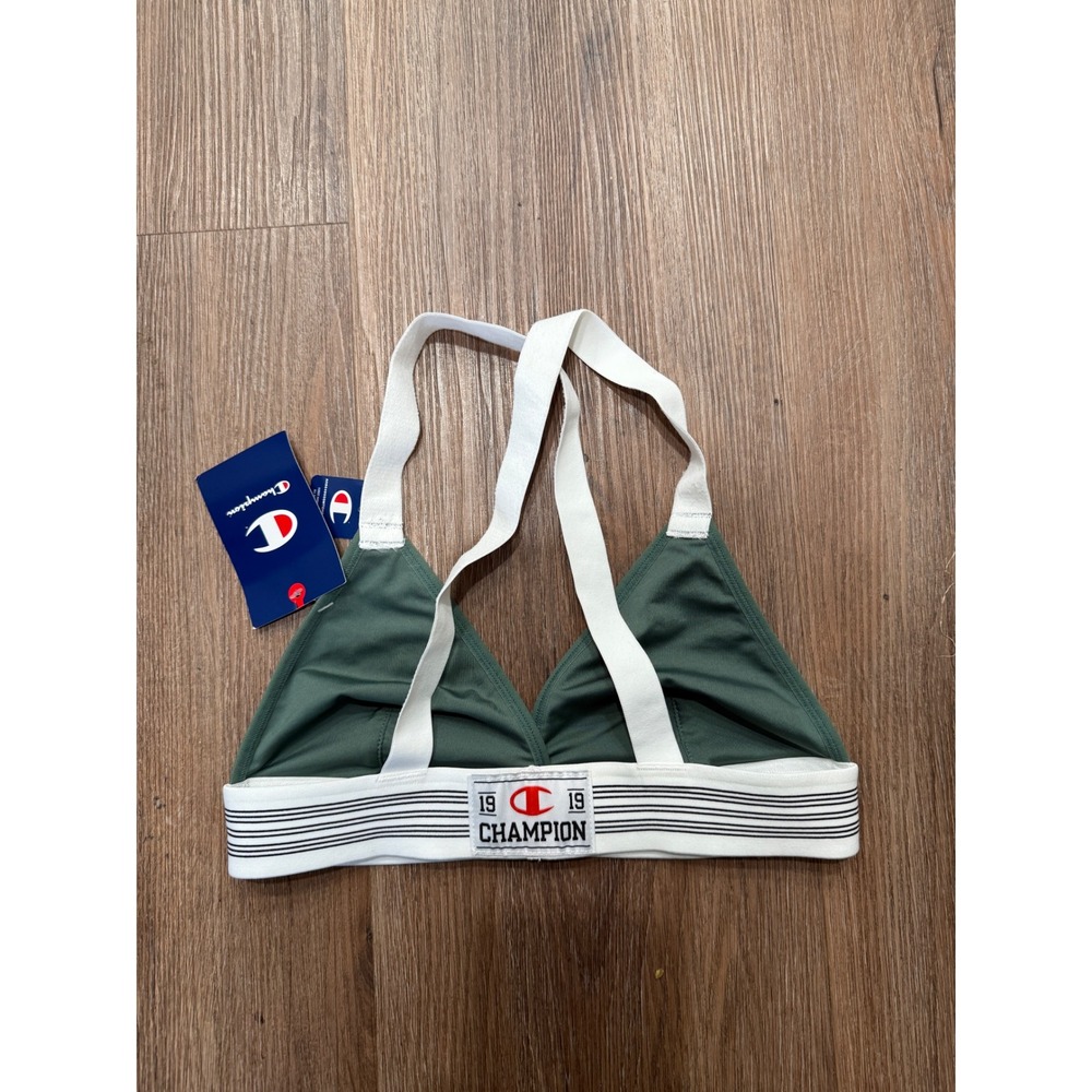 Champion Women Nurture Green Mesh Bralette B6795 Sporty Triangle Bra XS NEW
